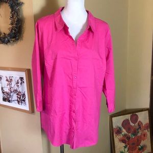 WORTHINGTON WOMAN Size 2X
Stretchy Buttondown Blouse 3/4 Sleeve $59 NEW